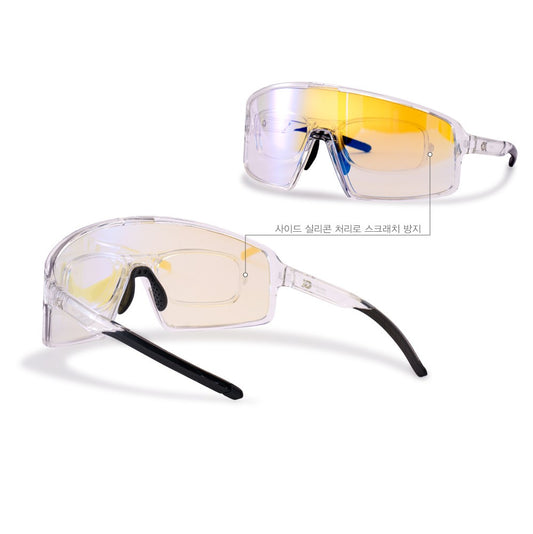 AKRO - ALLEDOS Mirror Sport Sunglasses - Crystal/Red Mirror