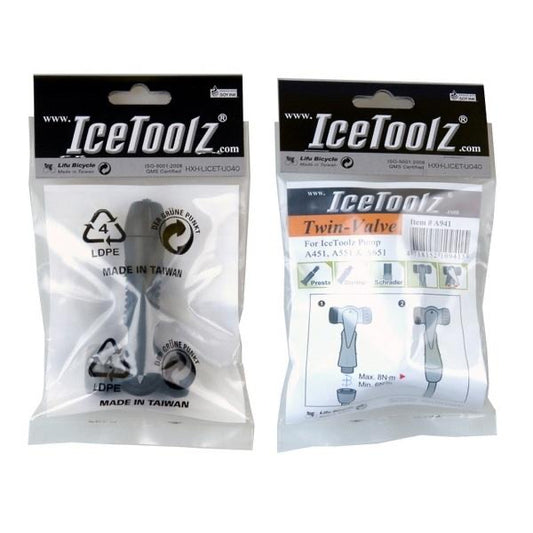 ICETOOLZ Twin-Valve. Use for IceToolz Floor Pumps A451V