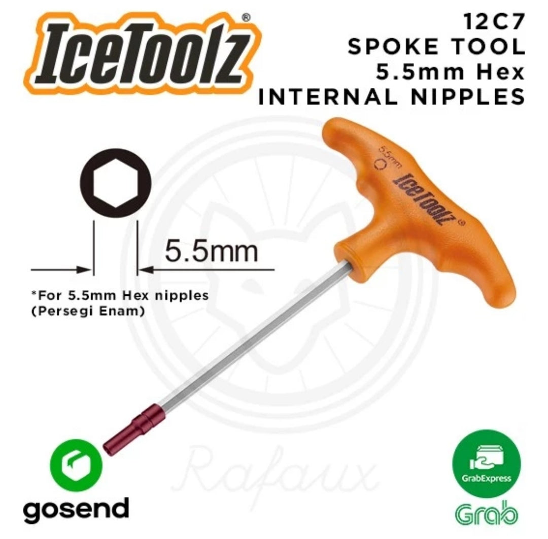 Icetoolz T-Handle of 5.5mm (HEX) Spoke Tool-12C7