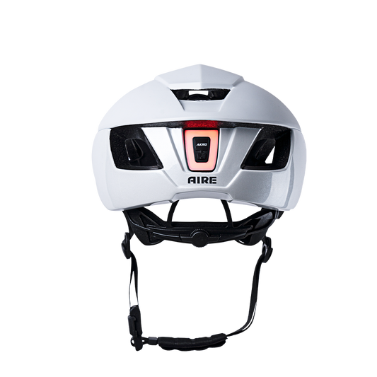 AKRO - AIRE Cycling Tail Light Helmet - White