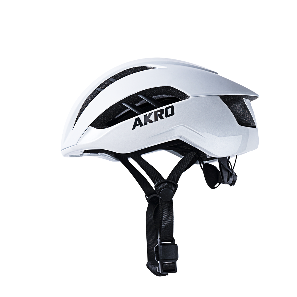 AKRO - AIRE Cycling Tail Light Helmet - White