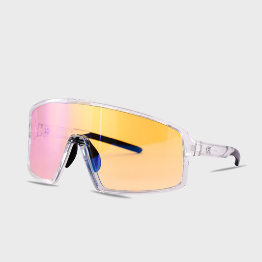 AKRO - ALLEDOS Mirror Sport Sunglasses - Crystal/Red Mirror