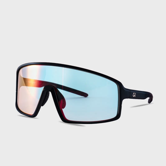 AKRO - ALLEDOS Mirror Sport Sunglasses - Black/Blue Mirror