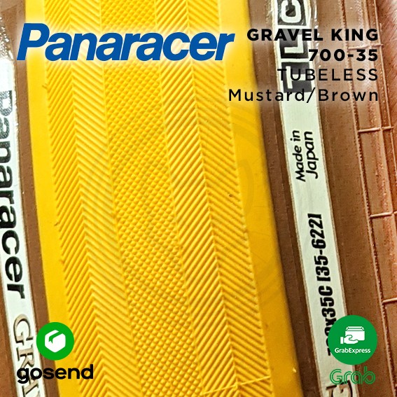 PANARACER GravelKing Gravel Tire Ban Sepeda Gravel Sepasang 700c-35 - Mustard - Brown