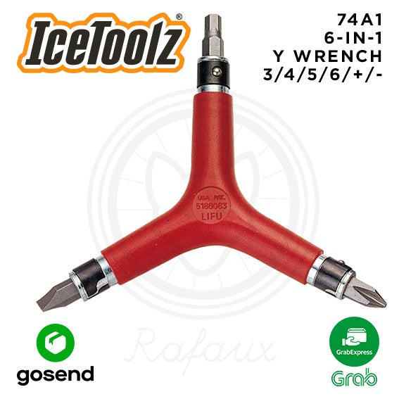 ICETOOLZ 6-in-1 Y Wrench Alat Sepeda Obeng Set 3/4/5/6/+/- 74A1