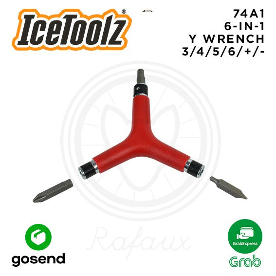 ICETOOLZ 6-in-1 Y Wrench Alat Sepeda Obeng Set 3/4/5/6/+/- 74A1