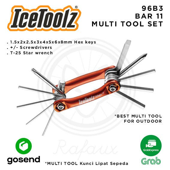 ICETOOLZ Bar 11 Multi Tool Set Kunci Lipat Sepeda 96B3