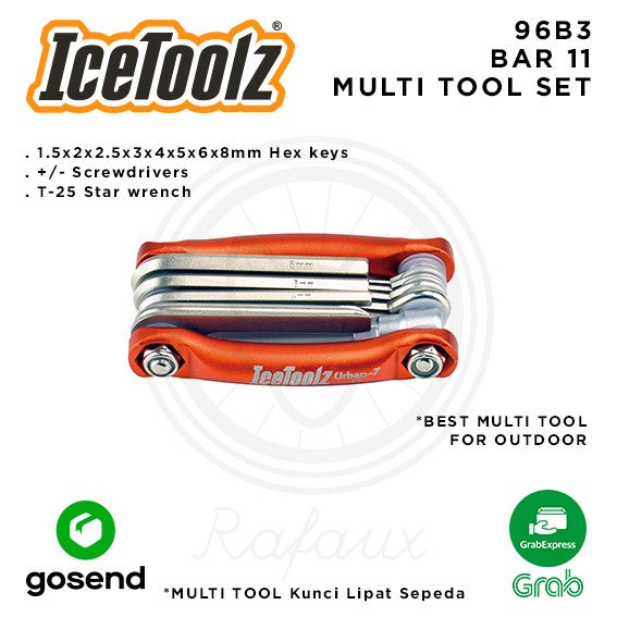 ICETOOLZ Bar 11 Multi Tool Set Kunci Lipat Sepeda 96B3