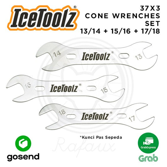 ICETOOLZ Cone Wrenches Set 13/14 15/16 17/18 Kunci Pas Sepeda 37X3