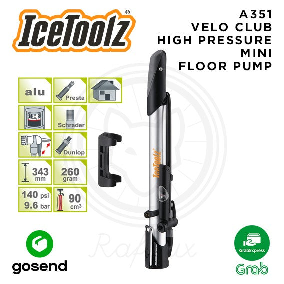 ICETOOLZ Mini Floor Pump High Pressure Pompa Sepeda Portable A351