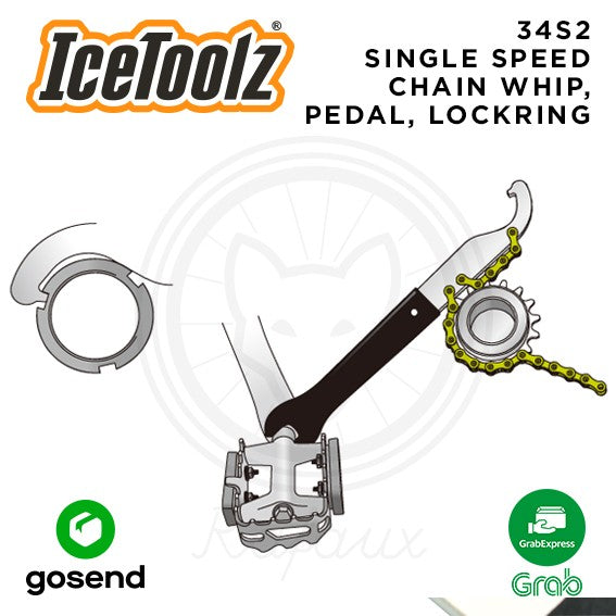 ICETOOLZ Single Speed Chain Whip Alat Sprocket Lockring Sepeda 34S2