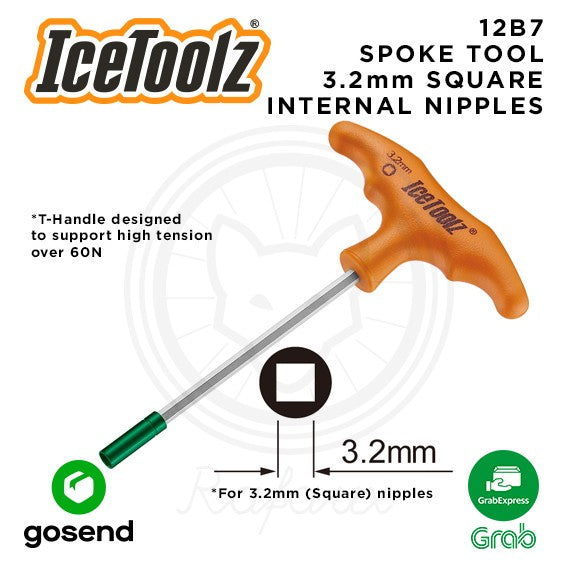 ICETOOLZ Spoke Tool 3.2mm Alat Internal Nipples Sepeda T-Handle 12B7