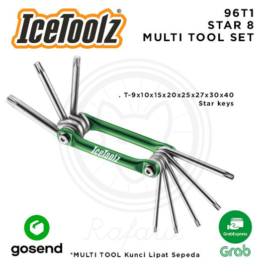 ICETOOLZ Star 8 Multi Tool Set Star Key Kunci Lipat Sepeda 96T1