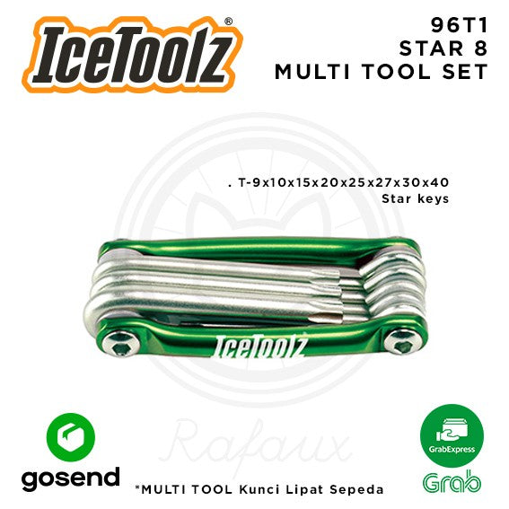 ICETOOLZ Star 8 Multi Tool Set Star Key Kunci Lipat Sepeda 96T1