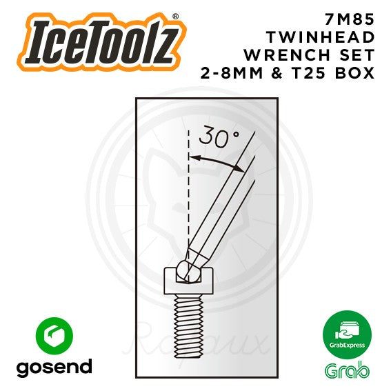 ICETOOLZ Twinhead Wrench Set Kunci L T25 Set Sepeda 7M85