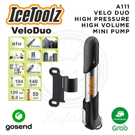 ICETOOLZ Velo Duo High Pressure Mini Pump Pompa Sepeda Mini A111